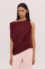 BURGUNDY JERSEY ROMA TOP sold by Bianca Spender