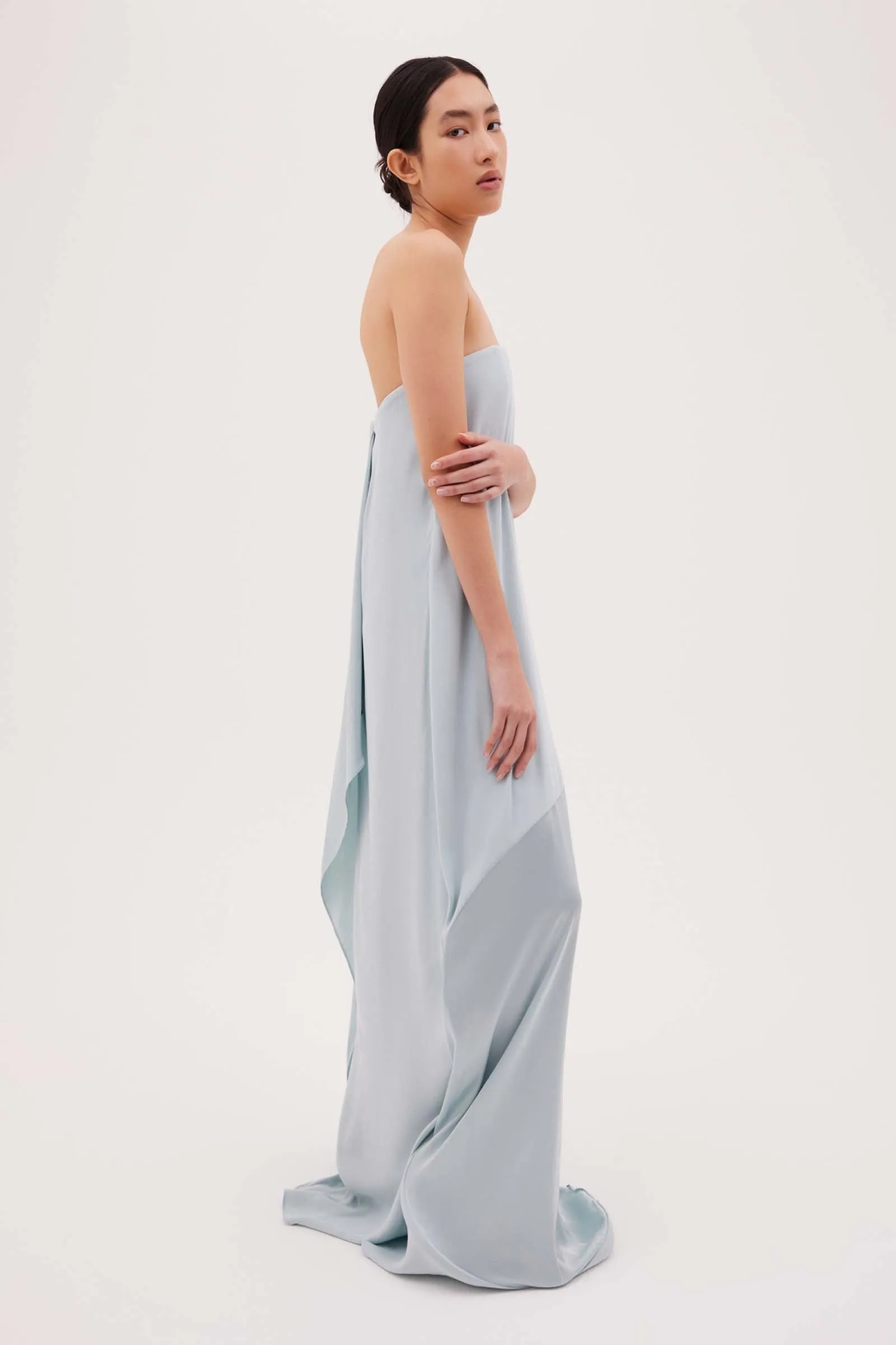 AQUA SATIN ALINA DRESS sold by Bianca Spender product image thumbnail 3