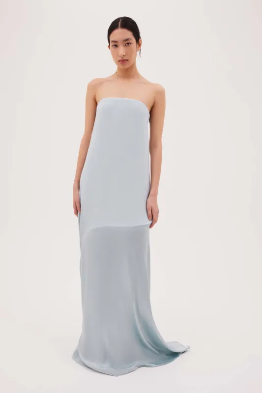 AQUA SATIN ALINA DRESS made by Bianca Spender