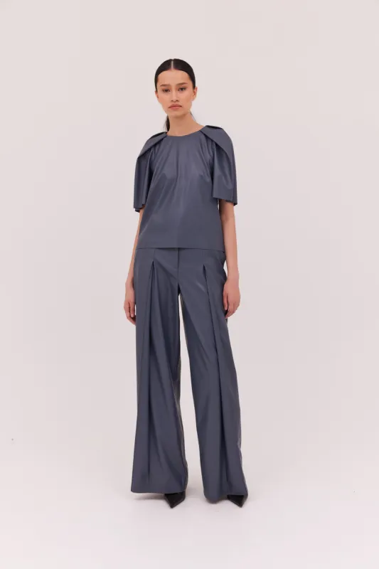 SLATE LEATHERETTE HEPBURN PANT sold by Bianca Spender