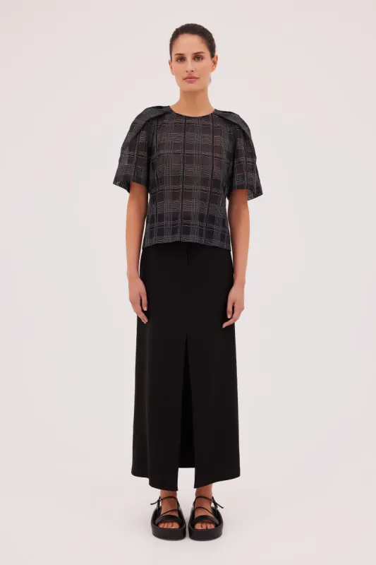 BLACK CHECK DOCUMENT TOP sold by Bianca Spender