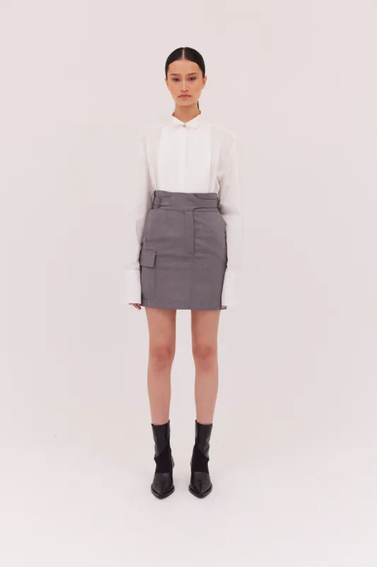GREY WOOL PIVOT SKIRT sold by Bianca Spender