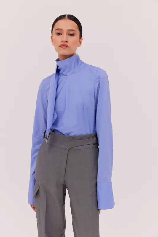 CORNFLOWER COTTON BYSTANDER TOP sold by Bianca Spender
