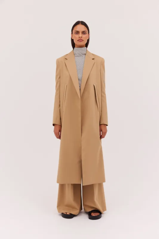 SAND SUITING TRANQUIL COAT sold by Bianca Spender