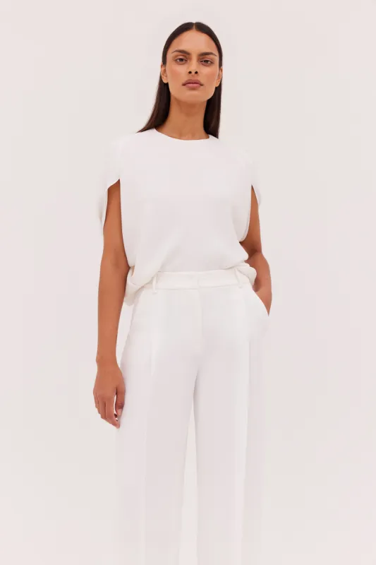 IVORY CREPE CRAWFORD TOP sold by Bianca Spender