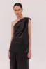 BLACK LEATHERETTE ANTONIA TOP sold by Bianca Spender