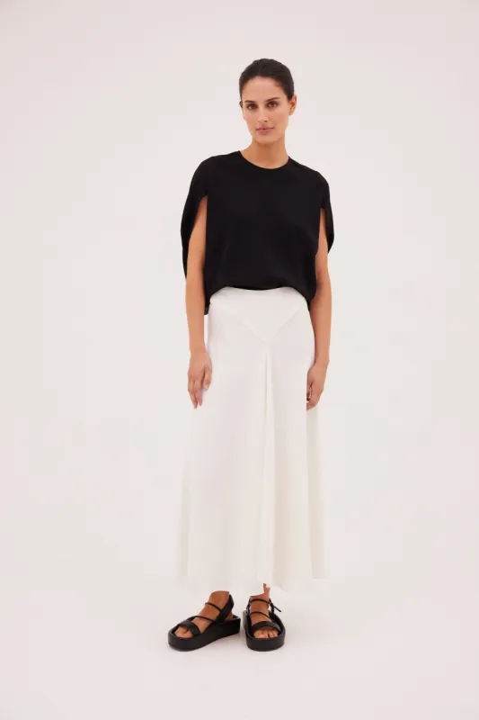 IVORY SATIN CREPE LENNON SKIRT sold by Bianca Spender