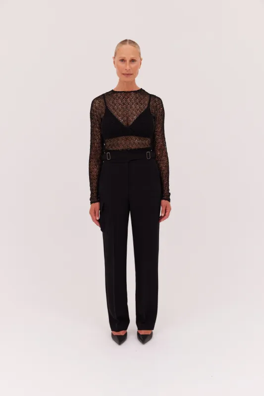BLACK LACE SERENE TOP sold by Bianca Spender