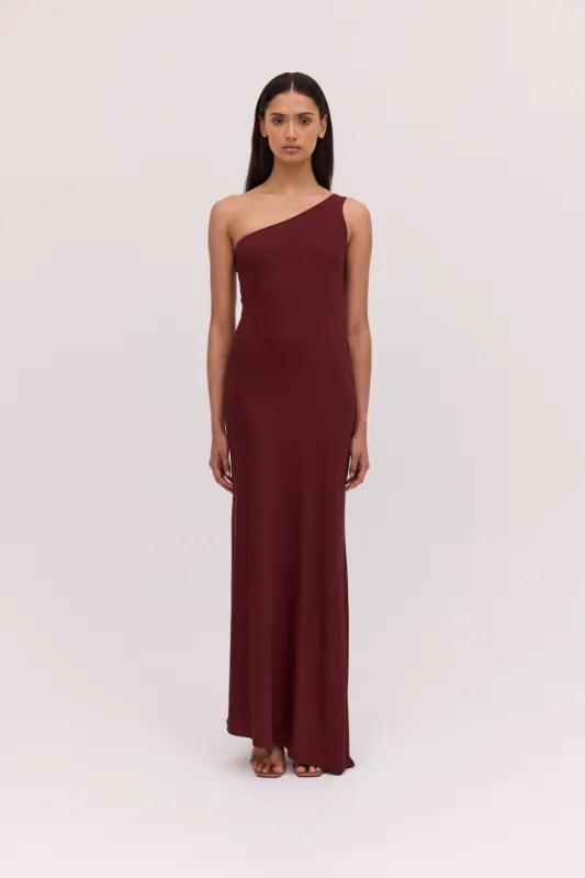 PLUM JERSEY ASYMMETRIC SLIP DRESS sold by Bianca Spender