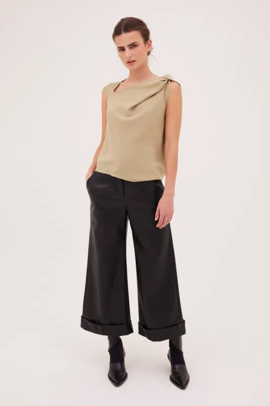 BLACK LEATHERETTE STATUS PANT sold by Bianca Spender