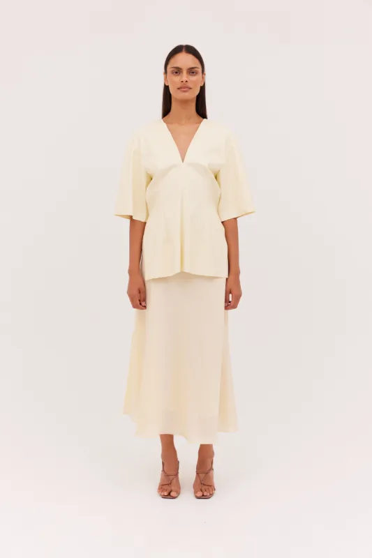 LEMON LEATHERETTE STEPHANIE TOP sold by Bianca Spender