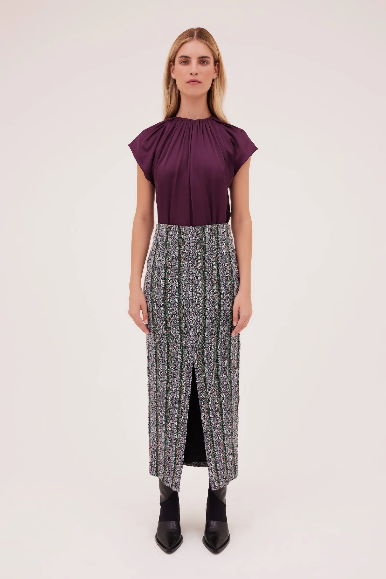 STRIPE TWEED EXHIBITION SKIRT sold by Bianca Spender