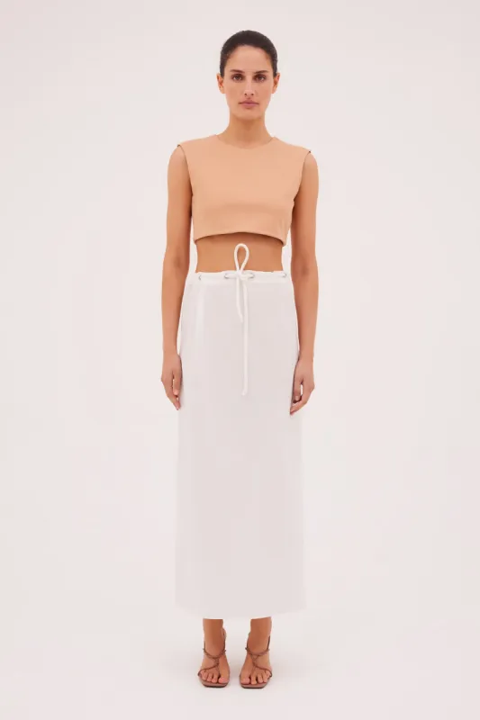 APRICOT PONTE VIOLET CROP TOP sold by Bianca Spender