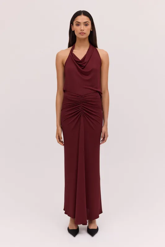 BURGUNDY JERSEY BANKSIA SKIRT sold by Bianca Spender