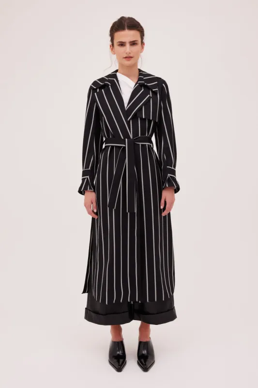 BLACK STRIPE TWILL BRESSON TRENCH sold by Bianca Spender