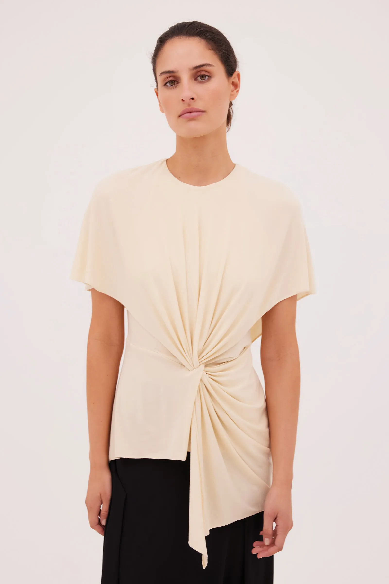 WHEAT JERSEY HELENA TOP sold by Bianca Spender