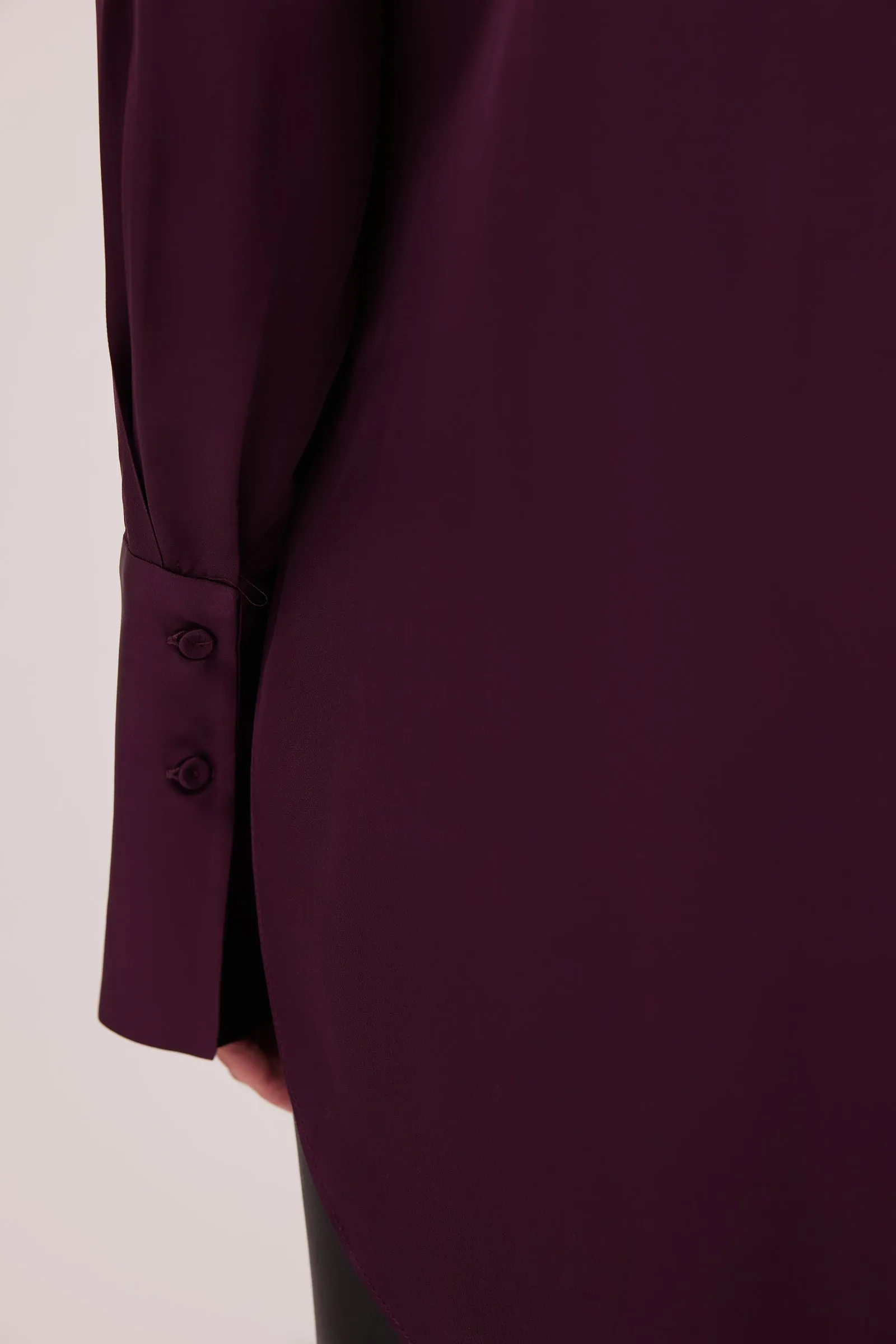 AUBERGINE SATIN BOND SHIRT sold by Bianca Spender product image thumbnail 3