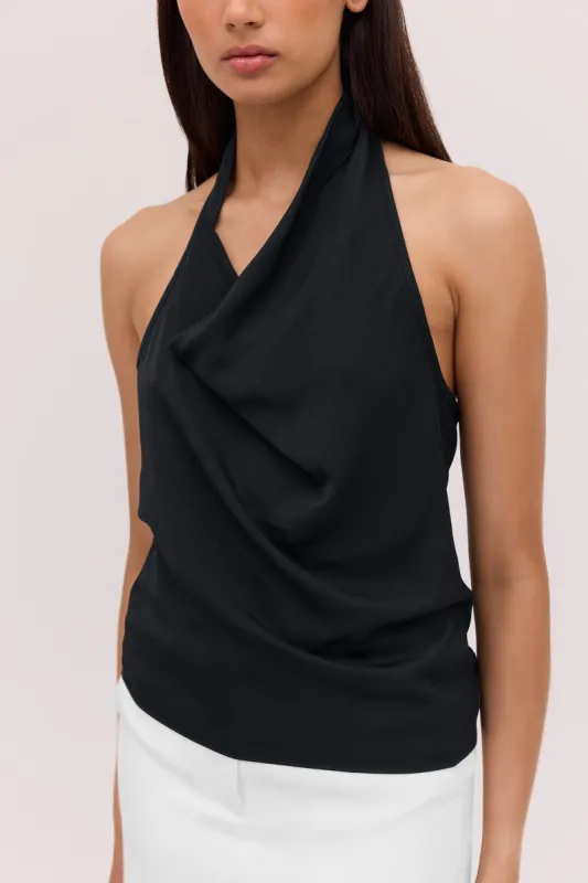 BLACK SATIN SYNC TOP sold by Bianca Spender