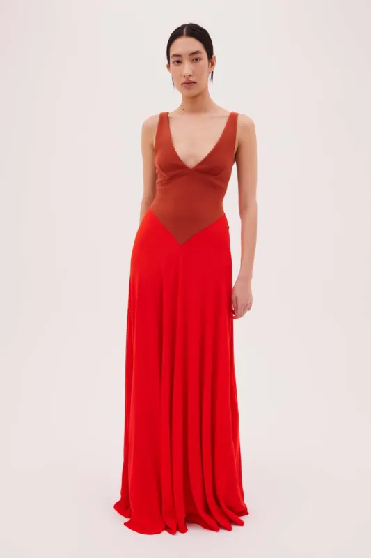 VERMILLION CREPE SPHERES DRESS sold by Bianca Spender