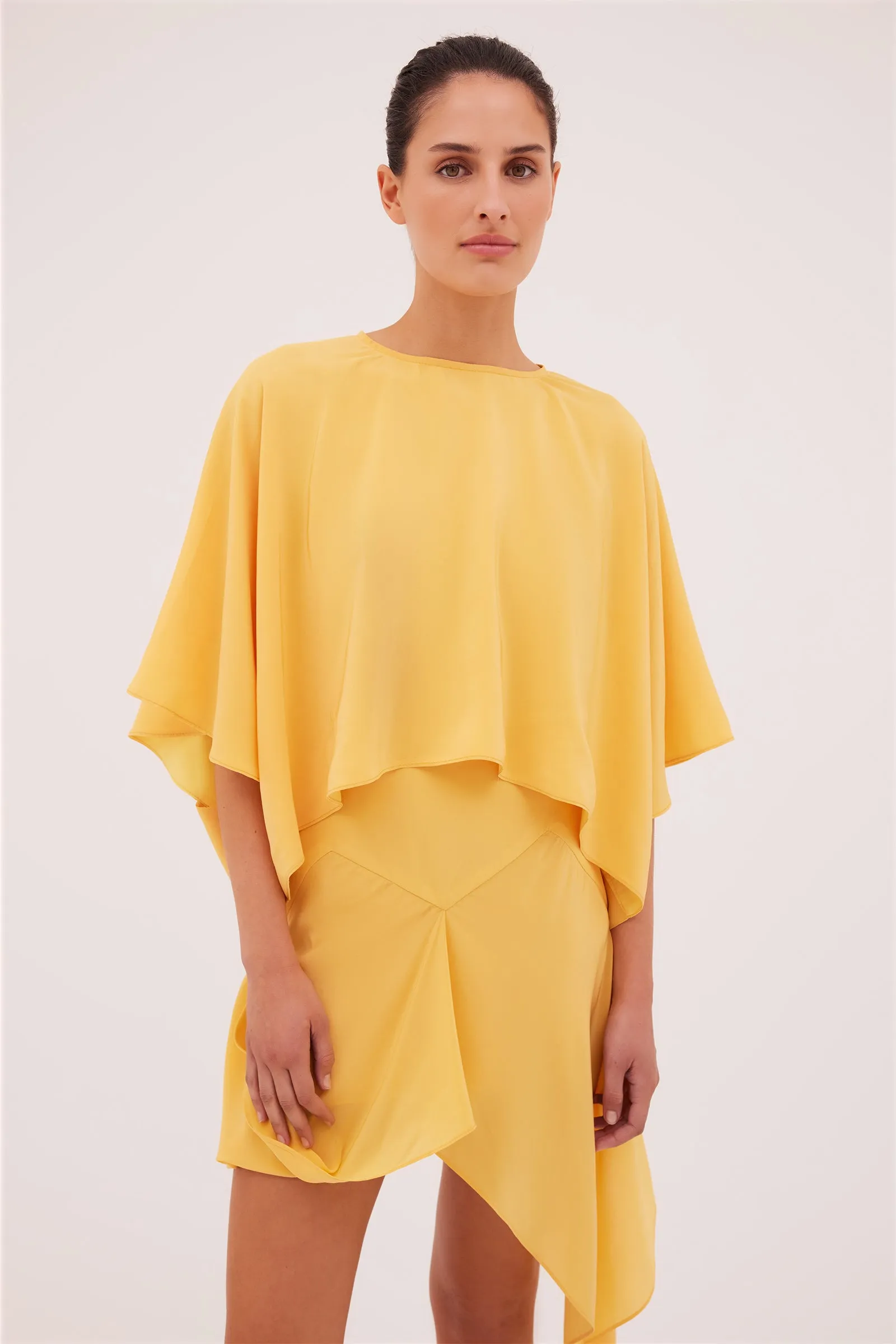 DAFFODIL SILK SPIRITED MINI SKIRT sold by Bianca Spender product image thumbnail 4