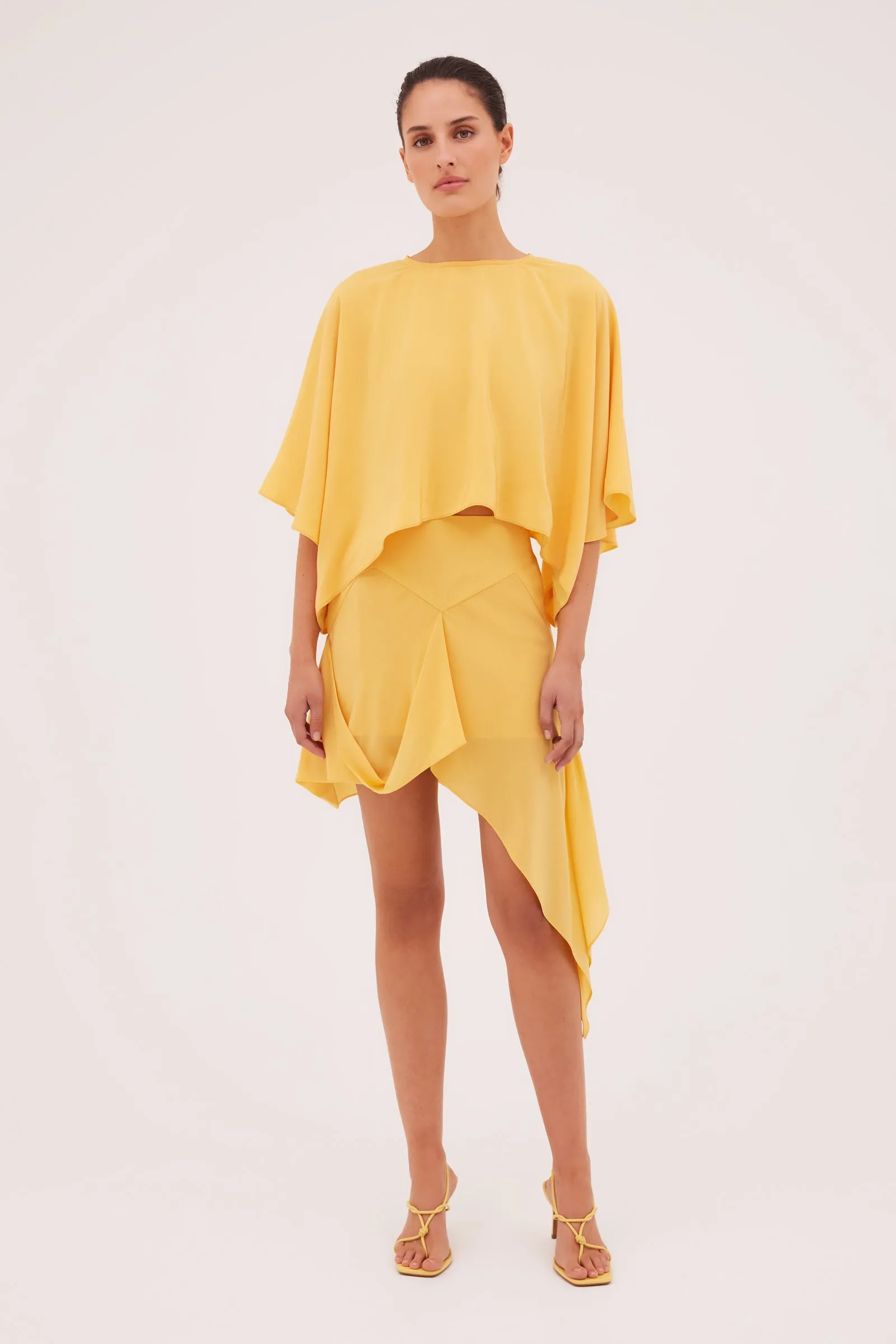 DAFFODIL SILK SPIRITED MINI SKIRT sold by Bianca Spender product image thumbnail 3