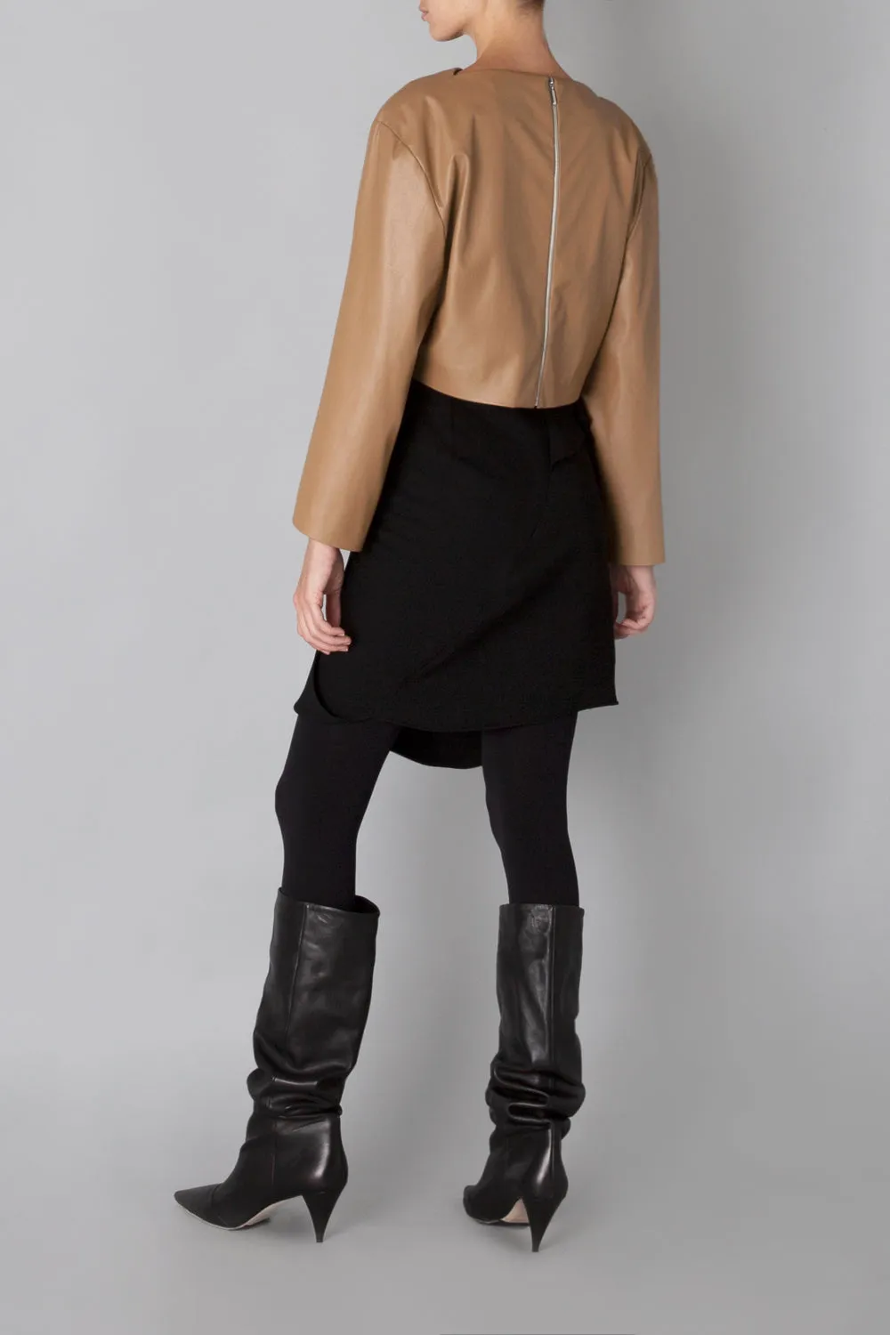 BLACK CREPE CINCH SKIRT sold by Bianca Spender product image thumbnail 3