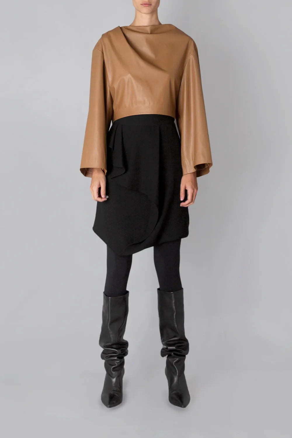 BLACK CREPE CINCH SKIRT sold by Bianca Spender