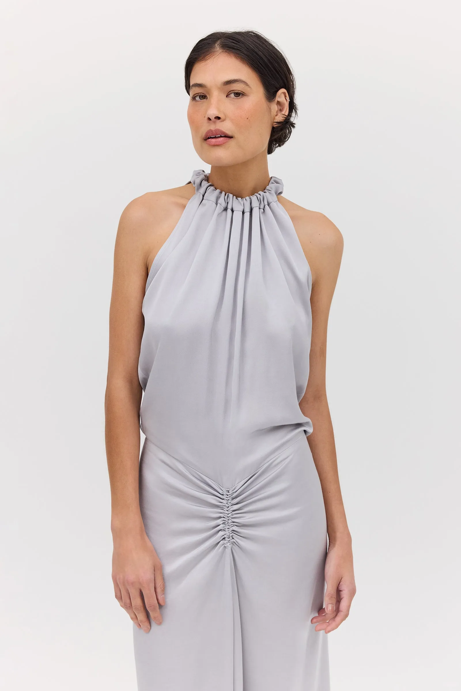 SILVER SATIN MAJORCA DRESS sold by Bianca Spender product image thumbnail 3
