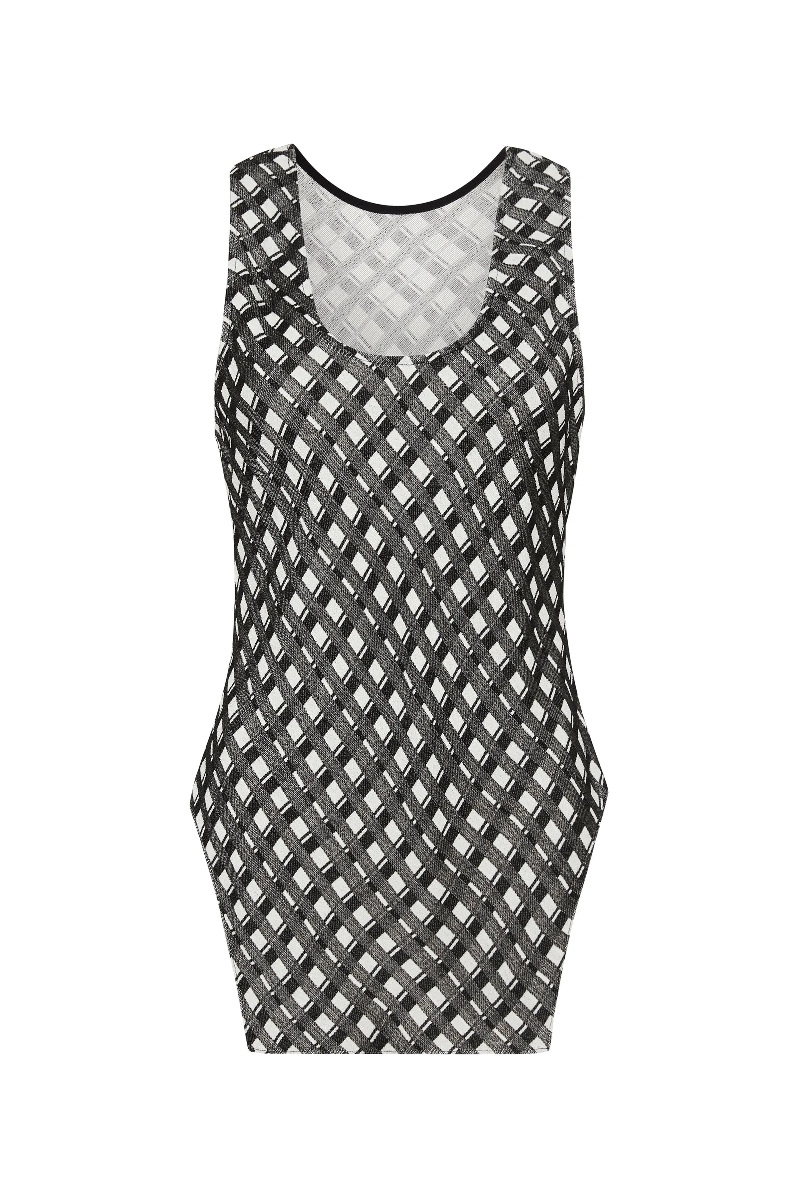 BLACK AND WHITE CHECK MASSON TOP sold by Bianca Spender product image thumbnail 5