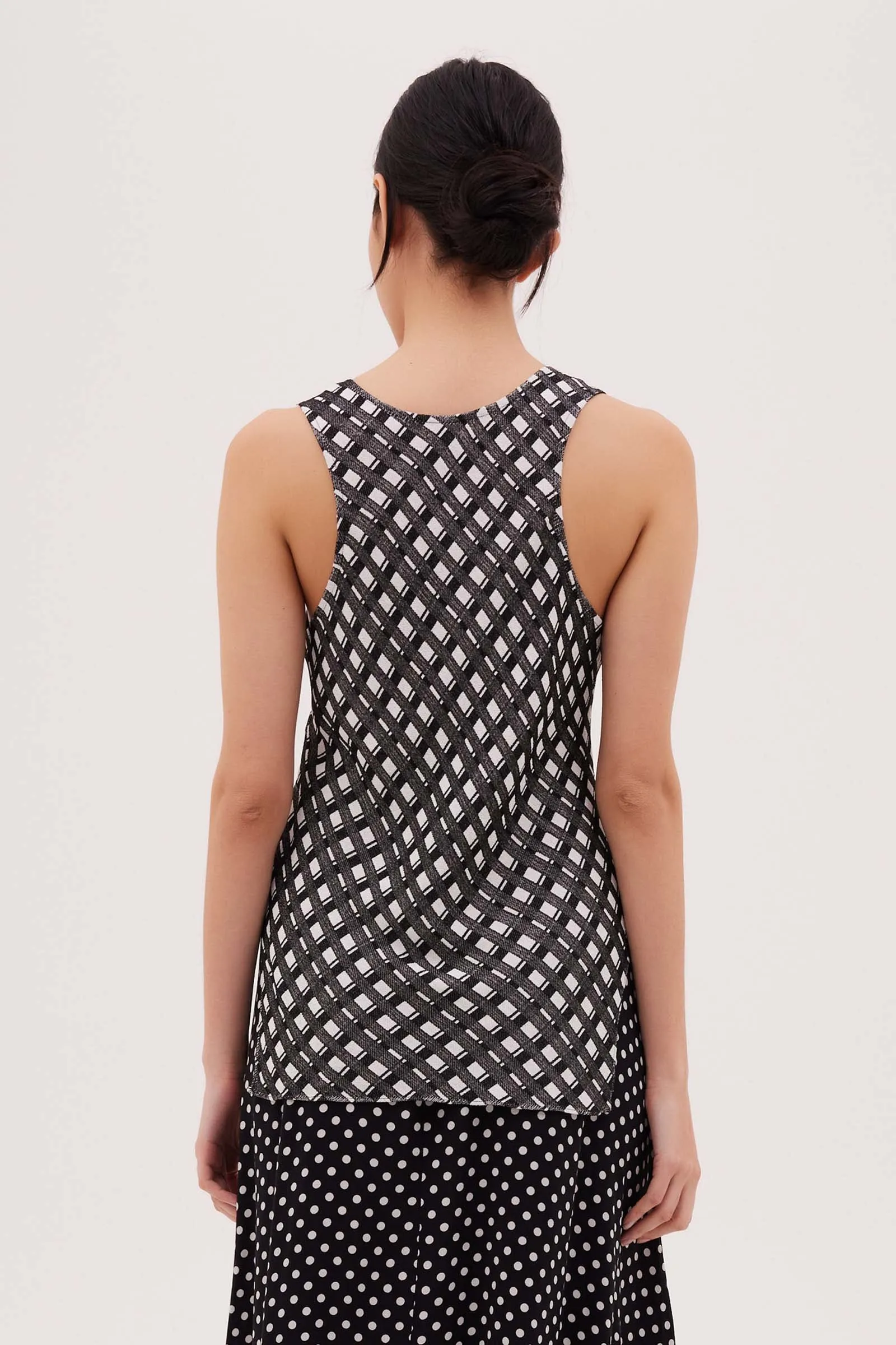 BLACK AND WHITE CHECK MASSON TOP sold by Bianca Spender product image thumbnail 4