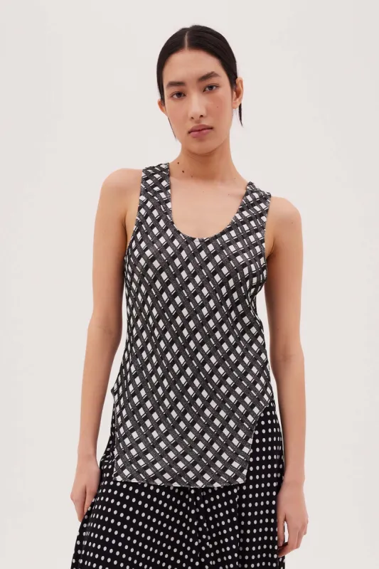 BLACK AND WHITE CHECK MASSON TOP sold by Bianca Spender