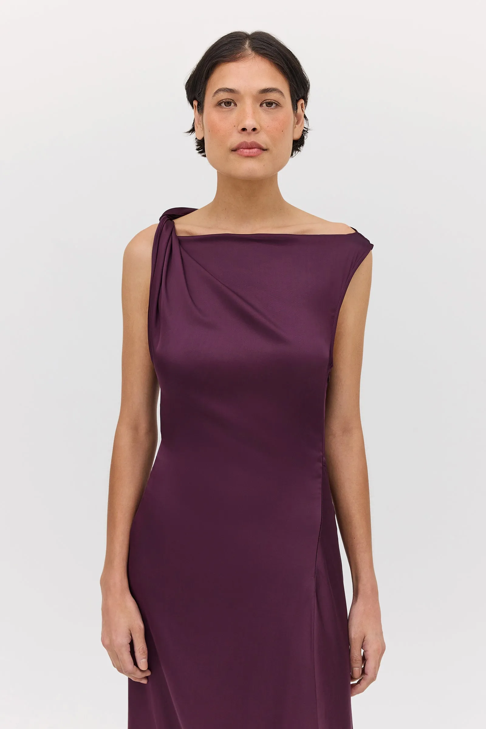 AUBERGINE SATIN CIRQUE DRESS sold by Bianca Spender product image thumbnail 2