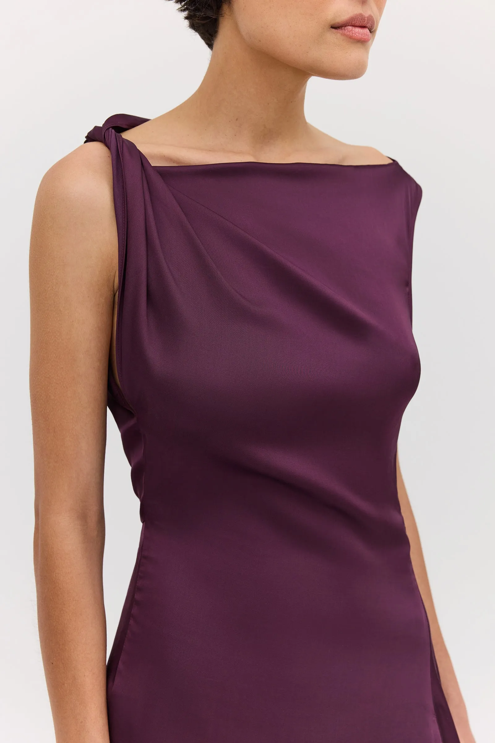 AUBERGINE SATIN CIRQUE DRESS sold by Bianca Spender product image thumbnail 4