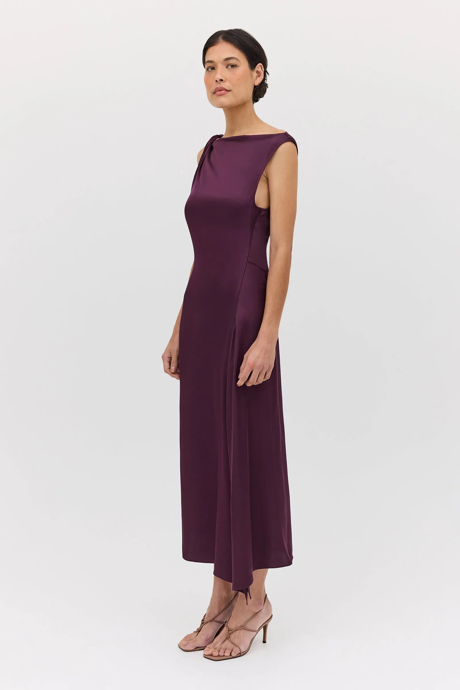 AUBERGINE SATIN CIRQUE DRESS sold by Bianca Spender product image thumbnail 3
