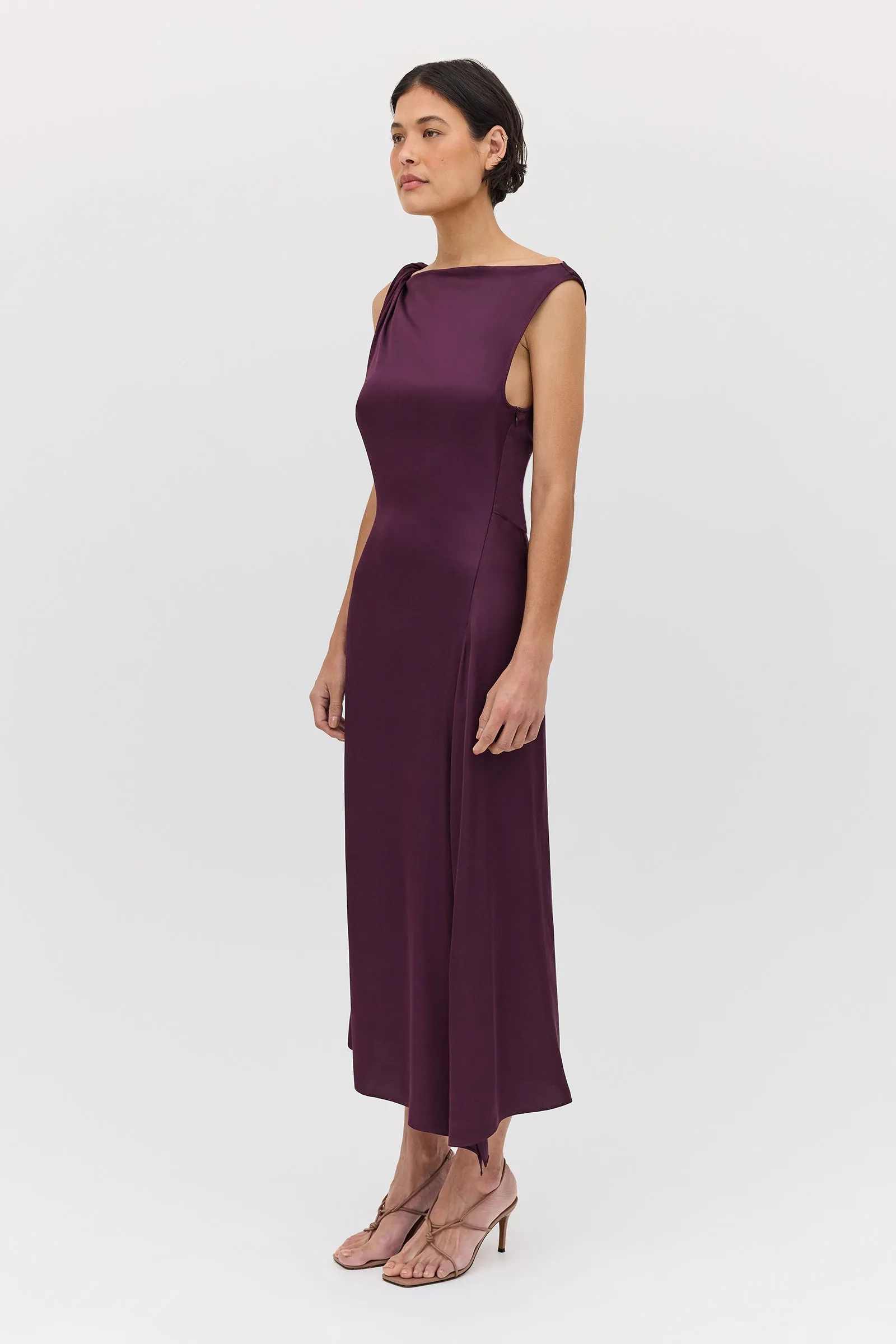 AUBERGINE SATIN CIRQUE DRESS sold by Bianca Spender product image thumbnail 5