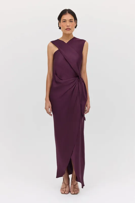 AUBERGINE SATIN DEVIATION GOWN sold by Bianca Spender