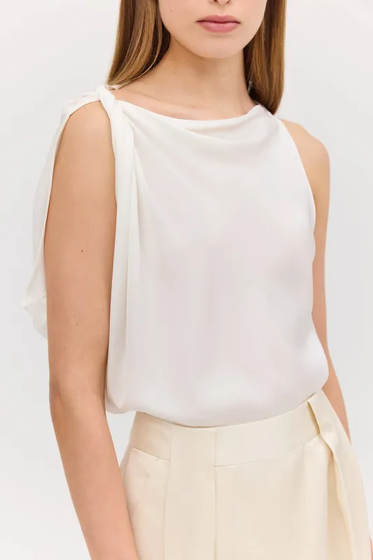 IVORY SILK ROMA TOP sold by Bianca Spender