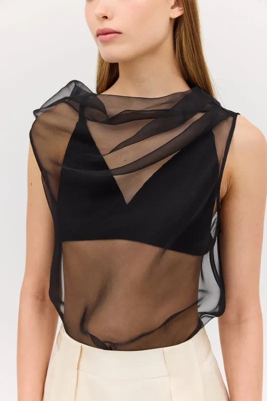 BLACK ORGANZA CEZANNE TOP sold by Bianca Spender