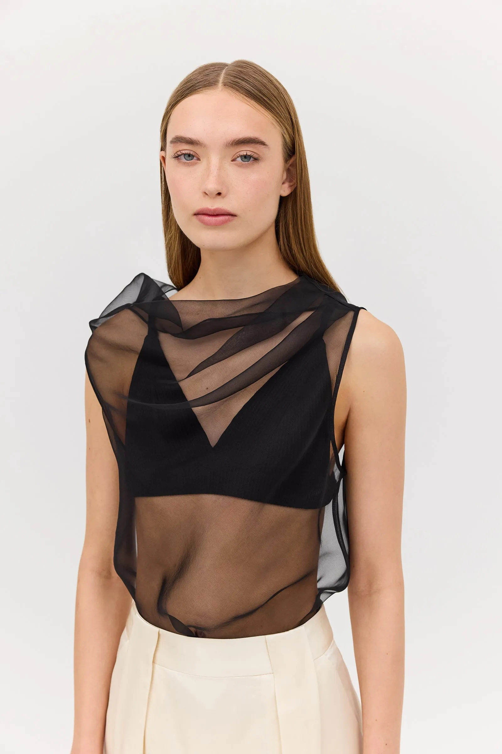 BLACK ORGANZA CEZANNE TOP sold by Bianca Spender product image thumbnail 2
