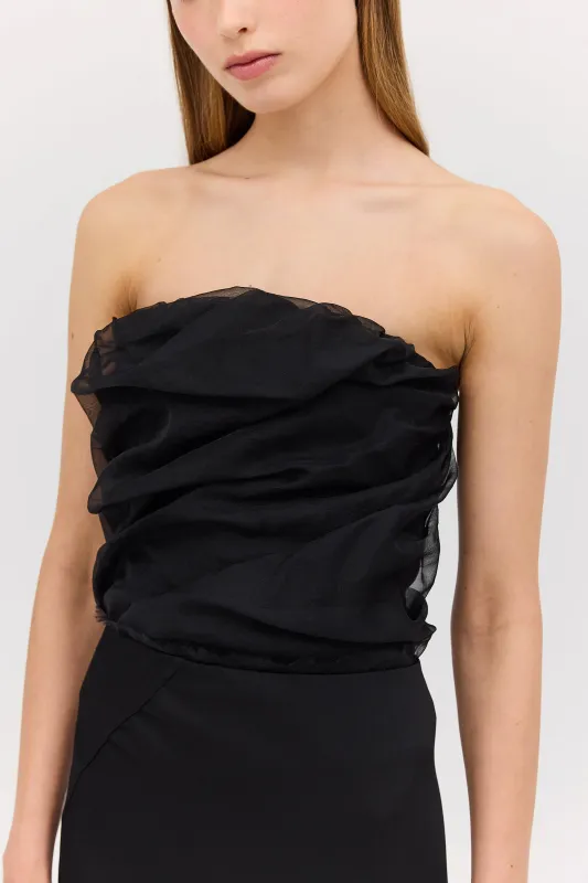BLACK ORGANZA EMULATE BUSTIER sold by Bianca Spender