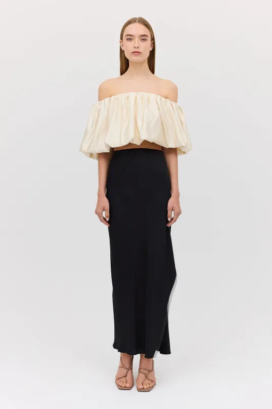 BLACK SATIN OBLIQUE SKIRT sold by Bianca Spender