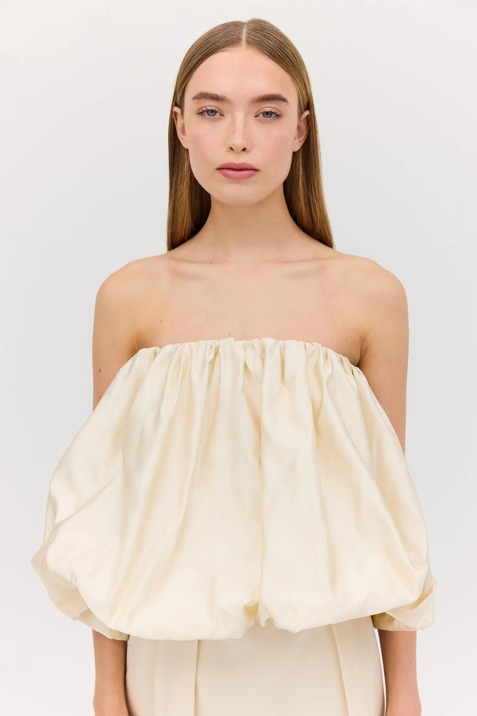 CREAM SATIN HAZEL TOP sold by Bianca Spender