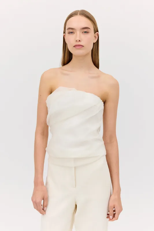 CREAM ORGANZA EMULATE BUSTIER sold by Bianca Spender