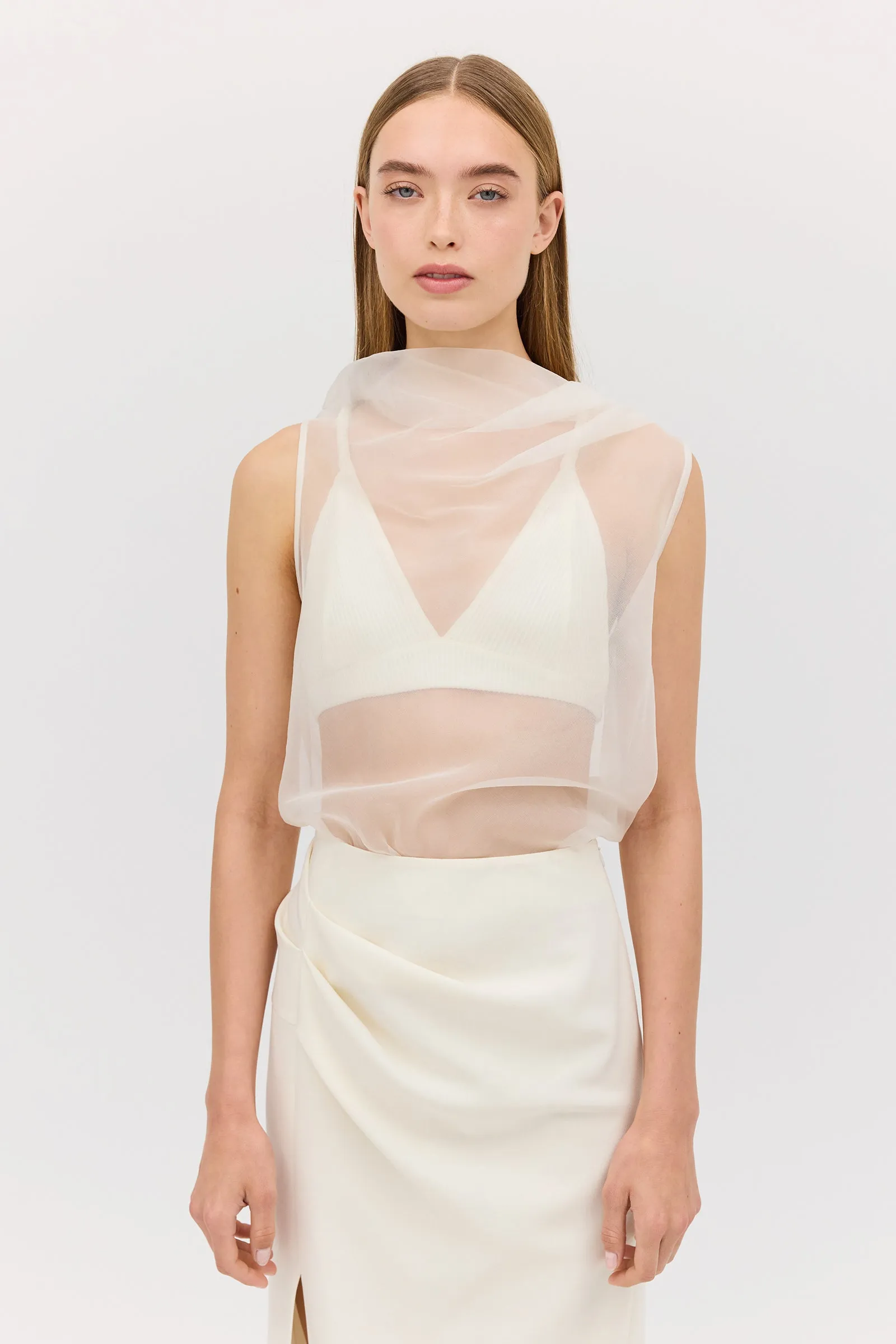 CREAM ORGANZA CEZANNE TOP sold by Bianca Spender