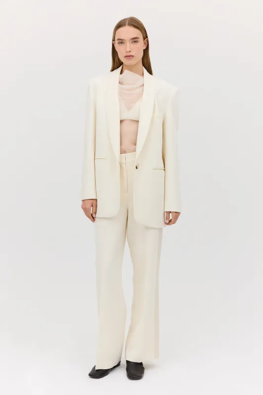 CREAM WOOL HARMONY PANT sold by Bianca Spender