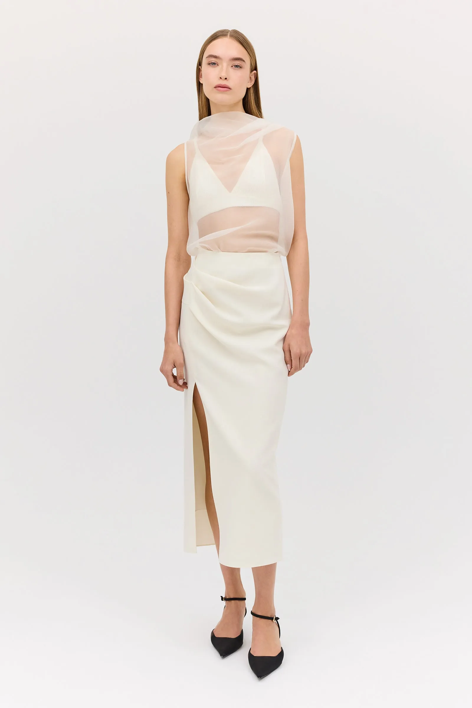 CREAM WOOL CARESS SKIRT sold by Bianca Spender product image thumbnail 2