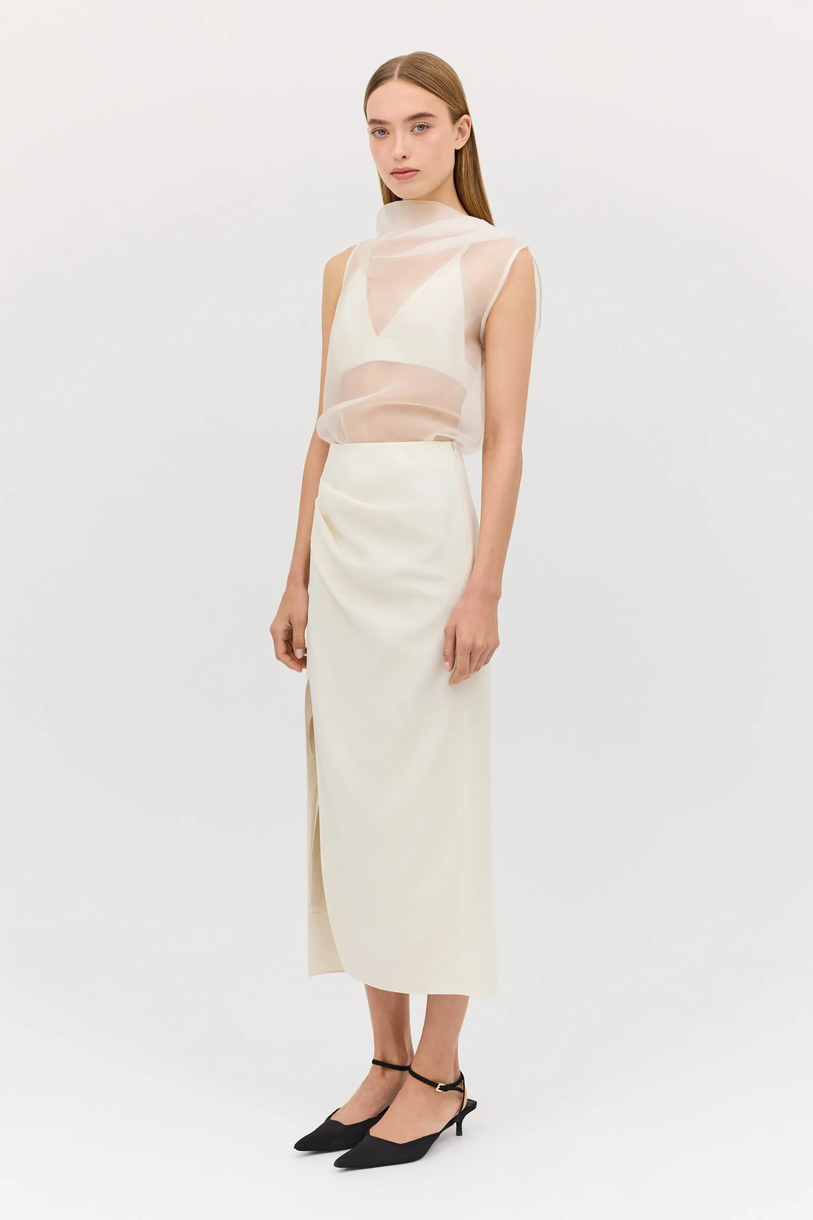 CREAM WOOL CARESS SKIRT sold by Bianca Spender product image thumbnail 4