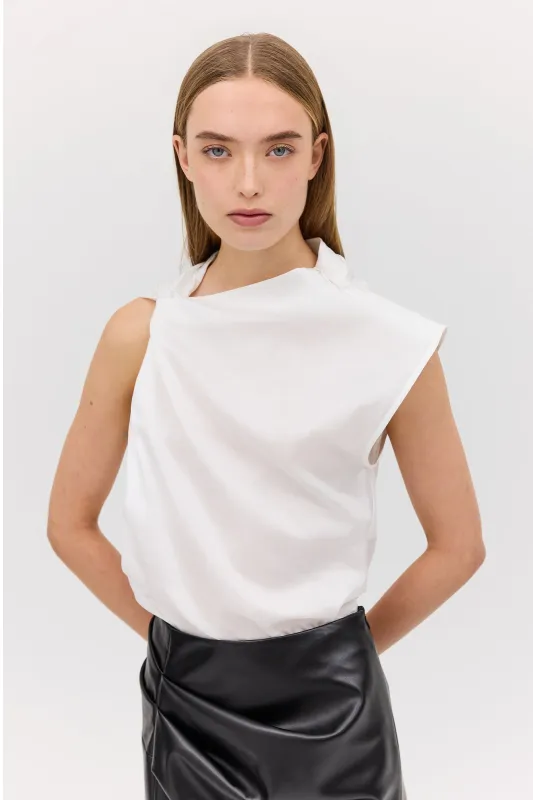WHITE COTTON YANG TOP sold by Bianca Spender