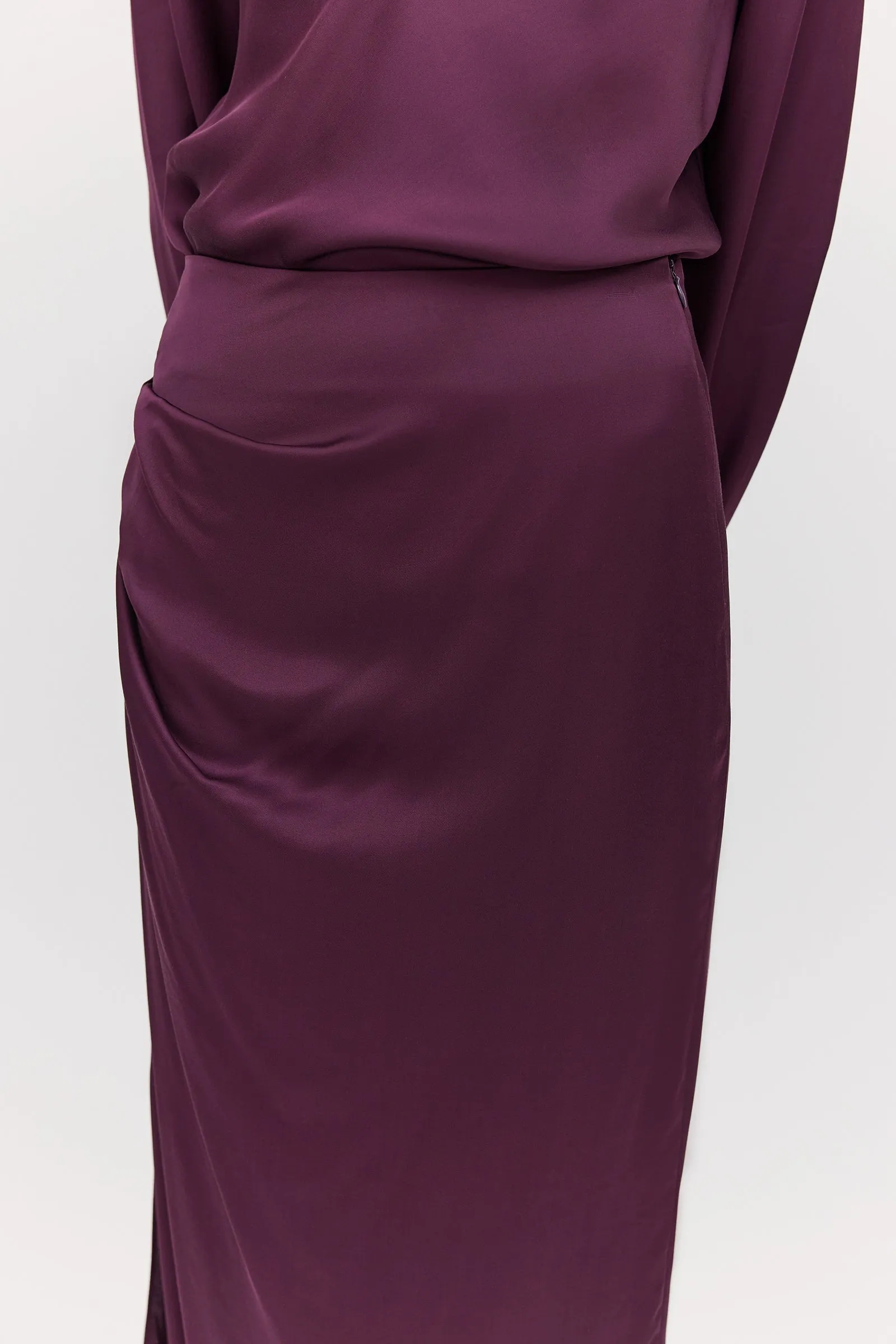 AUBERGINE SATIN AMITY SKIRT sold by Bianca Spender product image thumbnail 2