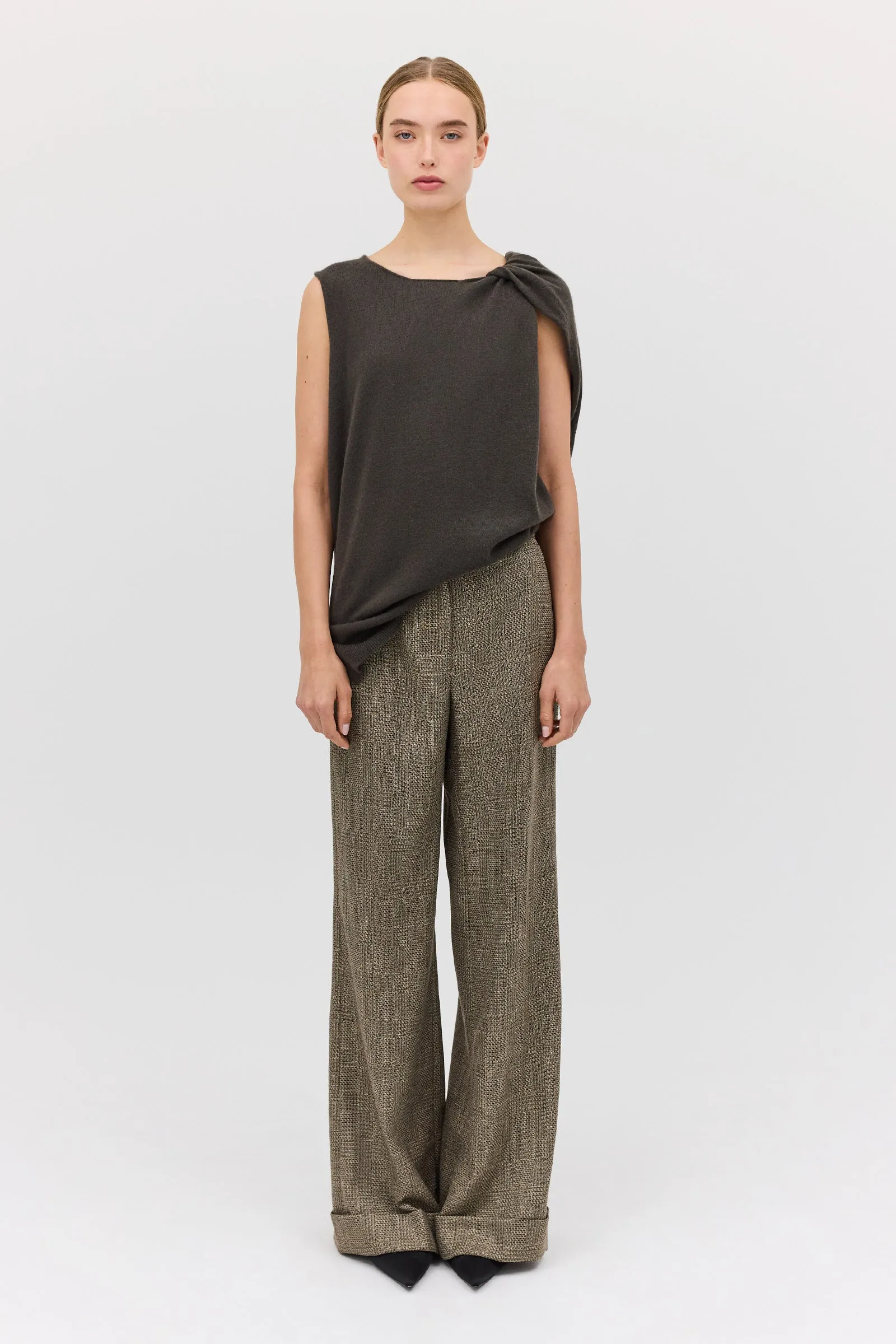 CLAY CHECK WOOL CLARION PANT sold by Bianca Spender